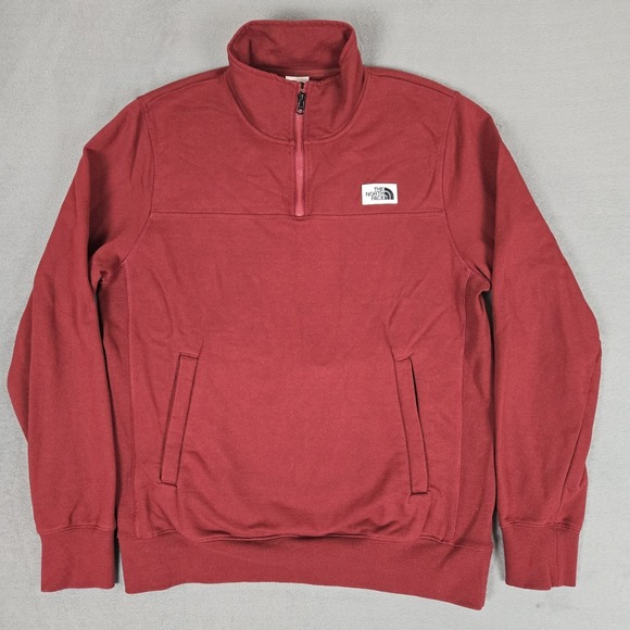 The North Face Other - The North Face Heritage Patch 1/4 Zip Mens Large Pullover NF0A7UPF‎ Burgundy